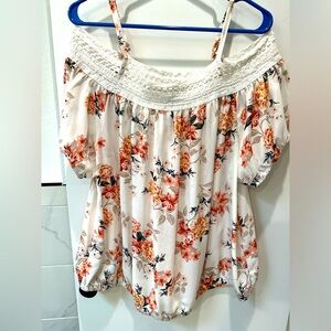 Off the shoulder floral blouse
